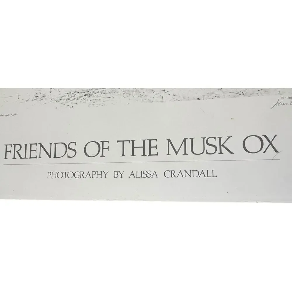 VTG Friends of the‎ Musk Ox Alissa Crandall Poster Artist Signed 1988 Mekoryuk